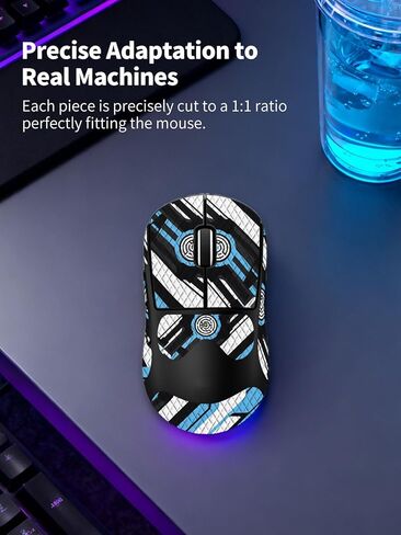 شريط قبضة مضاد للانزلاق للماوس اللاسلكي Logitech G PRO X Superlight 2 DEX، ملصقات قبضة ناعمة الملمس مقاومة للعرق من ZBAGUG، جلد مقاوم للخدش وقابل للإزالة وغير متبقي، أزرق أسود in Kuwait