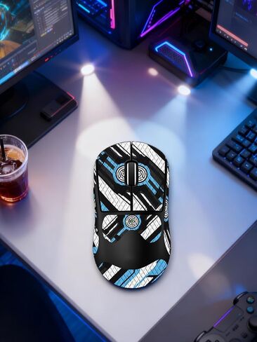 شريط قبضة مضاد للانزلاق للماوس اللاسلكي Logitech G PRO X Superlight 2 DEX، ملصقات قبضة ناعمة الملمس مقاومة للعرق من ZBAGUG، جلد مقاوم للخدش وقابل للإزالة وغير متبقي، أزرق أسود in Kuwait