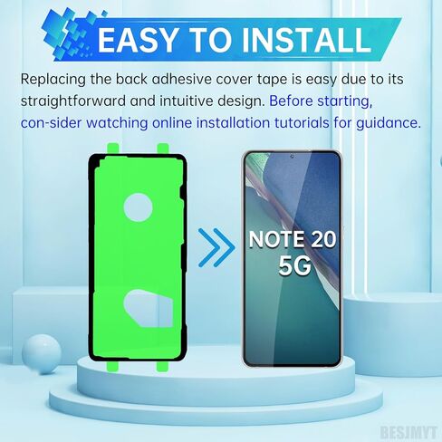 3PCS Battery Door Cover Adhesive Tape for Samsung Galaxy Note 20 5G Back Cover Sticker Adhesive Tape Glue Replacement for galaxynote 20 5g SM-N981U SM-N981U1 in Kuwait
