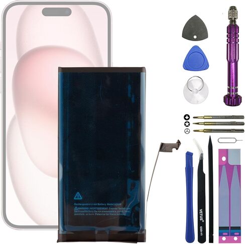 بطارية A3039 15 Plus 3.87V 5000mAh، متوافقة مع iPhone 15 Plus، تأتي مع أداة تركيب البطارية in Kuwait