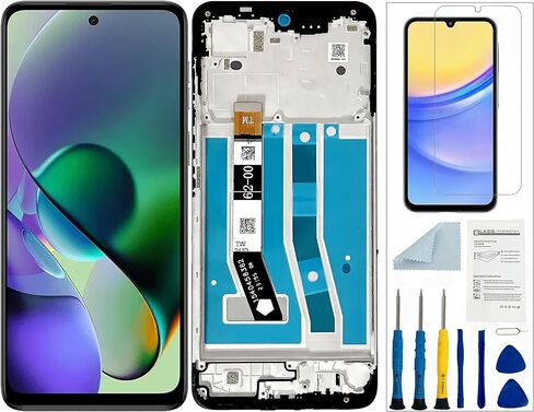 for Motorola G54 Screen Replacement for Moto G54/G14 LCD Screen Replacement Black with Frame for G54/G14 XT2343-1 XT2343-2 Display Touch Screen Assembly Repair Parts in Kuwait