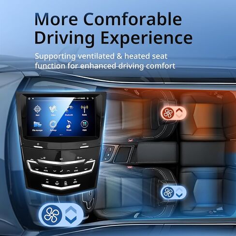 استبدال نظام عرض شاشة تعمل باللمس CUE لكاديلاك ATS ATSL XTS CTS SRX Escalade راديو ستيريو للسيارة ومعلومات صوتية وترفيهية مع Carplay Android Auto WiFi GPS Navigation مقعد مهواة ومسخن in Kuwait