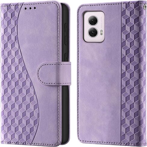 for Motorola Moto G Power 2024 Wallet Case with Card Holder, RFID Blocking Credit Slots Kickstand Shockproof Phone Cover Fit for Moto G Power 2024 Phone Case Purple in Saudi Arabia
