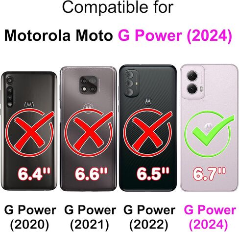 for Motorola Moto G Power 2024 Wallet Case with Card Holder, RFID Blocking Credit Slots Kickstand Shockproof Phone Cover Fit for Moto G Power 2024 Phone Case Purple in Saudi Arabia