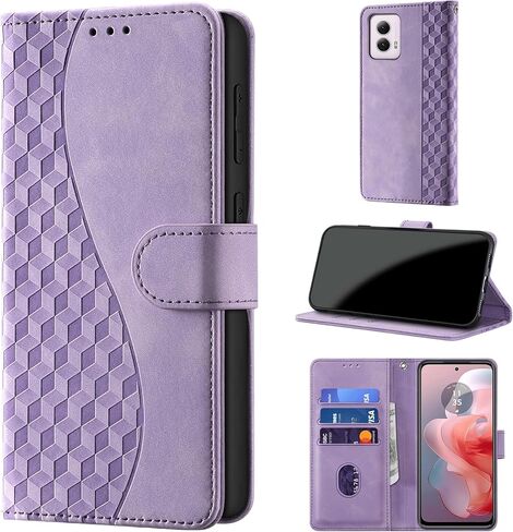 for Motorola Moto G Power 2024 Wallet Case with Card Holder, RFID Blocking Credit Slots Kickstand Shockproof Phone Cover Fit for Moto G Power 2024 Phone Case Purple in Saudi Arabia