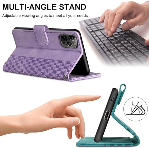 for Motorola Moto G Power 2024 Wallet Case with Card Holder, RFID Blocking Credit Slots Kickstand Shockproof Phone Cover Fit for Moto G Power 2024 Phone Case Purple in Saudi Arabia