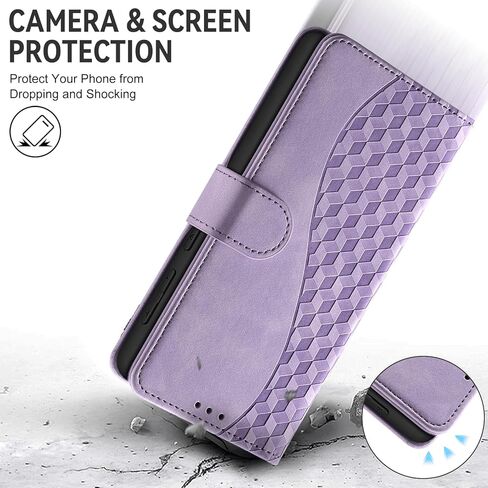 for Motorola Moto G Power 2024 Wallet Case with Card Holder, RFID Blocking Credit Slots Kickstand Shockproof Phone Cover Fit for Moto G Power 2024 Phone Case Purple in Saudi Arabia