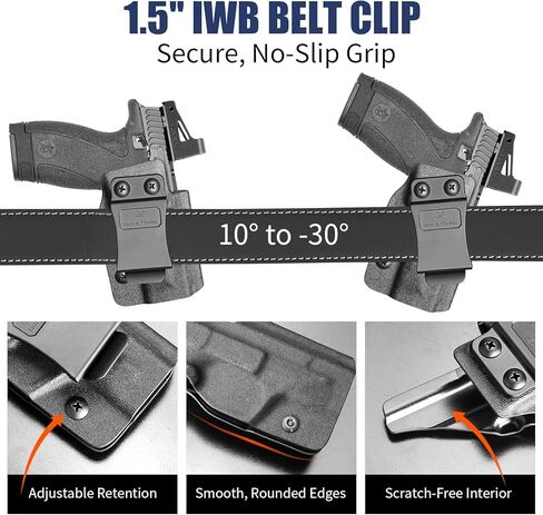 حافظة IWB لـ Smith & Wesson Bodyguard 2.0 (.380)، S&W BG 2.0 حقيبة مخفية للحمل داخل حزام الخصر، قطع بصري، احتفاظ قابل للتعديل وغير قادر، حافظة Bodyguard 2 ذات مظهر نحيف in Kuwait