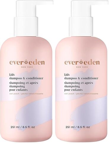Evereden Kids Shampoo and Conditioner 2 in 1: Cool Peach, 10.1 fl oz. | Plant Based and Natural Kids Skin Care | Non-toxic and Organic Ingredients | Multi-Vitamin Skin Care for Kids in Saudi Arabia