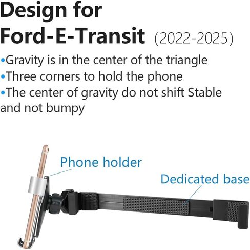Car Phone Holder for Ford E-Transit Cargo Van 2022-2026 and Transit Passenger Van HD-XLT/XLT 2023-2026【 12 inch Touch Screen 】 Auto Interior Accessories Best Cell Phones Mount Cellphone Stand in Kuwait