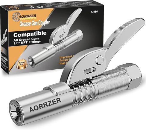 Grease Gun Coupler, Strong Lock on Grease Couplers, 12000 PSI High Pressure Greases Gun Coupler, Compatible with All Grease Guns 1/8" NPT Grease Gun Fittings,Duty Quick Release Grease Couplers in Saudi Arabia