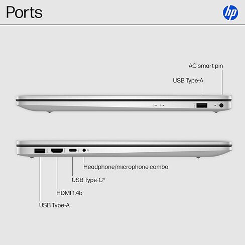 كمبيوتر محمول HP بشاشة تعمل باللمس مقاس 17.3 بوصة، وذاكرة وصول عشوائي 16 جيجابايت وتخزين 1 تيرابايت (512 جيجابايت SSD + مجموعة قاعدة إرساء 512 جيجابايت)، AMD Ryzen 5 7430U (حتى 4.3 جيجا هرتز)، Windows 11، لوحة مفاتيح رقمية، سماعات SageNova، فضي in Kuwait