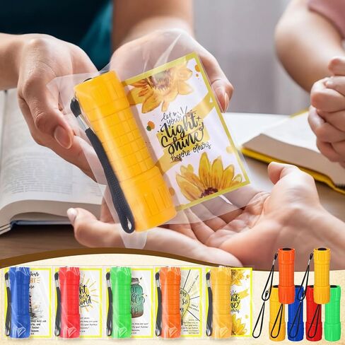 VIHOSE 25 مجموعة من الهدايا المسيحية السائبة دع ضوءك يلمع مصباح يدوي جيب ديني أضواء LED مع بطاقات آية الكتاب المقدس وحفلات التخرج لصالح مدرسة الأحد VBS مكافأة الفصل الدراسي، بدون بطارية in Kuwait