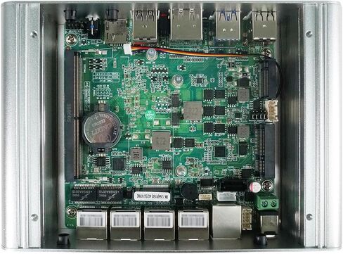 Industrial PC Ryzen R2314 Processor, NO RAM NO SSD, Firewall Mini PC with 4-Port 2.5GbE Network, HD+DP Display, ROS Soft Routing/Linux IoT Gateway/AI Edge Computing Terminal/Embedded 4G/5G in Kuwait