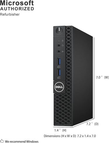 Dell OptiPlex 3060 Mini Desktop, Windows 11 Pro Micro PC Computer, Intel Core i5-8500T, 256GB SSD, 8GB RAM, WiFi, Bluetooth, LAN/RJ-45 (Renewed) in Kuwait