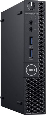 كمبيوتر Dell OptiPlex 3070 Micro PC، Intel Core i5-9500T، 256GB SSD، 8GB RAM، لوحة مفاتيح وماوس، LAN/RJ-45، Windows 11 Pro Mini Desktop (متجدد) in Kuwait