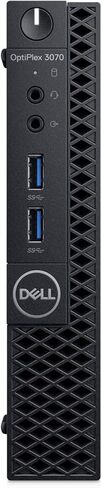 كمبيوتر Dell OptiPlex 3070 Micro PC، Intel Core i5-9500T، 256GB SSD، 8GB RAM، لوحة مفاتيح وماوس، LAN/RJ-45، Windows 11 Pro Mini Desktop (متجدد) in Kuwait