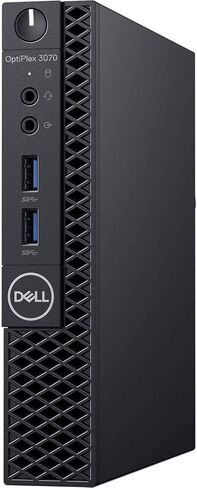 كمبيوتر Dell OptiPlex 3070 Micro PC، Intel Core i5-9500T، 256GB SSD، 8GB RAM، لوحة مفاتيح وماوس، LAN/RJ-45، Windows 11 Pro Mini Desktop (متجدد) in Kuwait