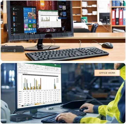 كمبيوتر Dell OptiPlex 3070 Micro PC، Intel Core i5-9500T، 256GB SSD، 8GB RAM، لوحة مفاتيح وماوس، LAN/RJ-45، Windows 11 Pro Mini Desktop (متجدد) in Kuwait