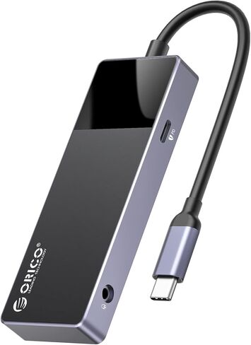 USB C Hub, ORICO 6 in 1 MacBook Docking Station Multiport Adapter Multiport Adapter with PD 100W，HDMI 4K@30Hz，USB-A3.0×3，3.5mm Audio×1 Compatible for Dell/Surface/HP/Lenovo Laptops in Kuwait