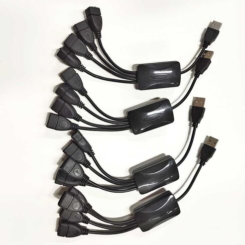 موزع USB 2.0 عالي السرعة بأربعة منافذ بسرعة 480 ميجا بت في الثانية من نوع الأخطبوط لأجهزة الكمبيوتر المحمول وسطح المكتب مع اتصال موثوق به متعدد الأجهزة باللون الأسود in Kuwait
