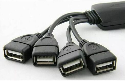 موزع USB 2.0 عالي السرعة بأربعة منافذ بسرعة 480 ميجا بت في الثانية من نوع الأخطبوط لأجهزة الكمبيوتر المحمول وسطح المكتب مع اتصال موثوق به متعدد الأجهزة باللون الأسود in Kuwait