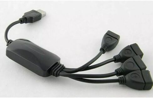 موزع USB 2.0 عالي السرعة بأربعة منافذ بسرعة 480 ميجا بت في الثانية من نوع الأخطبوط لأجهزة الكمبيوتر المحمول وسطح المكتب مع اتصال موثوق به متعدد الأجهزة باللون الأسود in Kuwait