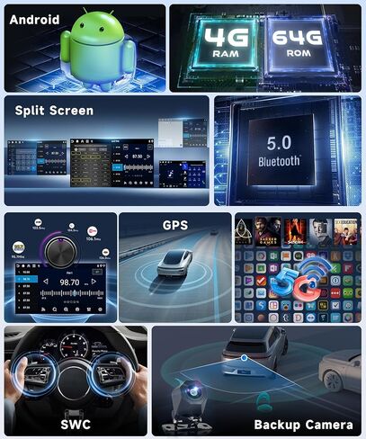 11.5" 2000 * 1200P Incell Touchscreen 4 Core 4+64G Radio for Ford F150 2004-2008 with 5G WiFi,F150 Car Radio Stereo with DSP/EQ Wireless Carplay Android Auto BT Type-C GPS FM SWC Backup Camera in Kuwait