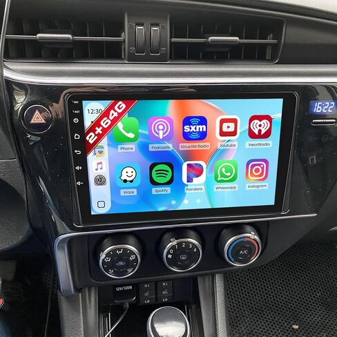 راديو سيارة 4+64G Android 15 لسيارة Toyota Corolla 2017 2018 2019، شاشة لمس 9 بوصة 1280*720 لوحدة رأس كورولا مع Carplay/Android Auto/5G WiFi/GPS Navigation/Bluetooth 5.0 + كاميرا احتياطية in Kuwait