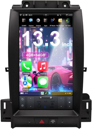 13.3" Android Car Radio for Ford Taurus 2012-2016 (Manual A/C), T-Style Vertical Touchscreen Stereo Head Unit with Wireless CarPlay & Android Auto, Plug & Play,4GB+64GB, GPS, DSP, SWC, Backup Camera in Kuwait
