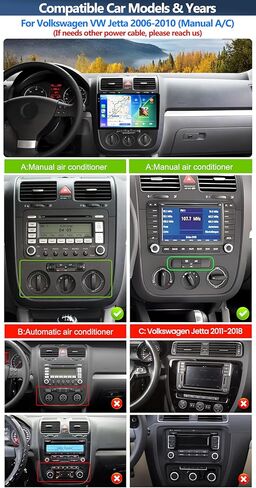 4G+64G Car Radio Stereo for Volkswagen VW Jetta 5 2005-2010 (Manual AC), Wireless CarPlay Android Auto 10" in-Cell 1280 * 720 Touch Screen Radio Android Head Unit with GPS Bluetooth FM Backup Camera in Kuwait