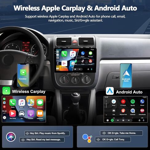 4G+64G Car Radio Stereo for Volkswagen VW Jetta 5 2005-2010 (Manual AC), Wireless CarPlay Android Auto 10" in-Cell 1280 * 720 Touch Screen Radio Android Head Unit with GPS Bluetooth FM Backup Camera in Kuwait