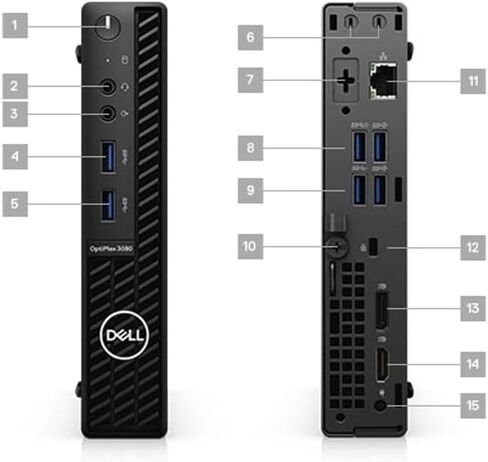 كمبيوتر مكتبي ديل اوبتيبلكس 3080 مايكرو | كور i5-10500T - محرك الأقراص الصلبة SSD سعة 256 جيجابايت - ذاكرة الوصول العشوائي 8 جيجابايت | 6 نوى بسرعة 3.8 جيجا هرتز Win 11 Pro Black (متجدد) in Kuwait