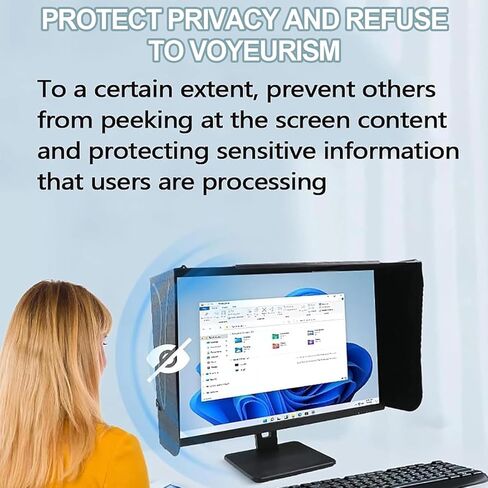 Anti-Reflective Computer Monitor Hood, Desktop PC Screen Decorative Board, Liberated Length Telescopic: 41-71cm, Protect Eyesight, Protect Privacy, Secure Installation, for Computer Work in Kuwait