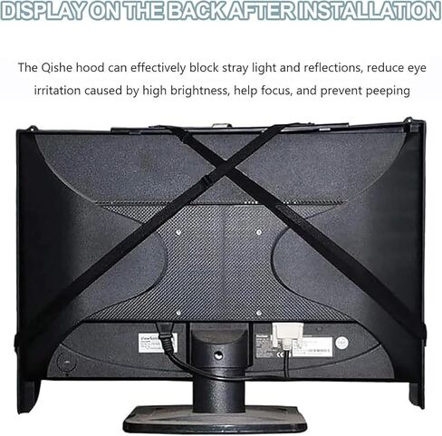 Anti-Reflective Computer Monitor Hood, Desktop PC Screen Decorative Board, Liberated Length Telescopic: 41-71cm, Protect Eyesight, Protect Privacy, Secure Installation, for Computer Work in Kuwait