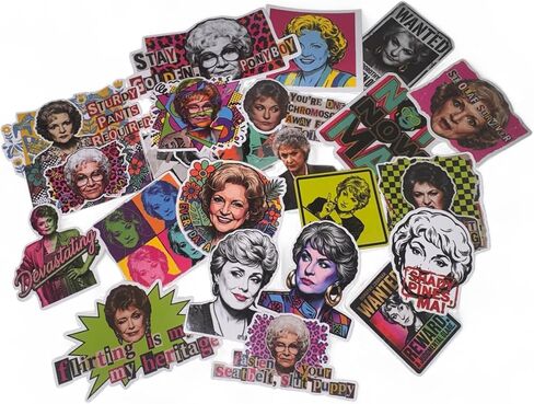 Golden Girls Sticker Pack - 25 Premium Waterproof Vinyl Stickers - Retro 80s Comedy Fan Art for Laptops, Water Bottles, & Journals - Durable, No-Residue Decals - Elite Series Gift Set in Kuwait