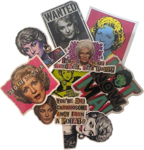 Golden Girls Sticker Pack - 25 Premium Waterproof Vinyl Stickers - Retro 80s Comedy Fan Art for Laptops, Water Bottles, & Journals - Durable, No-Residue Decals - Elite Series Gift Set in Kuwait