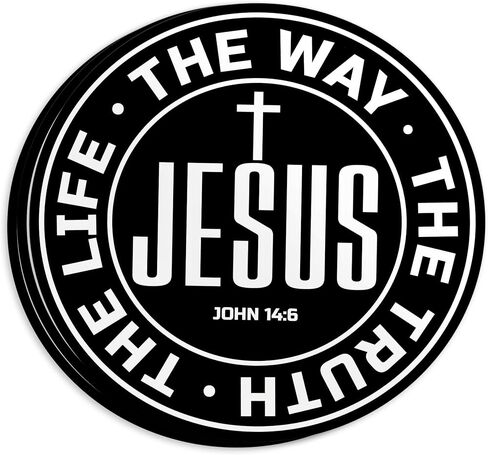 (3Pcs-2") Jesus The Way The Truth Sticker Inspirational Christian Faith Religious Bible Verse Waterproof Die-Cut Vinyl Sticker for Kindle, Laptop, Water Bottles, Phone Decal Gifts 2 Inches in Kuwait