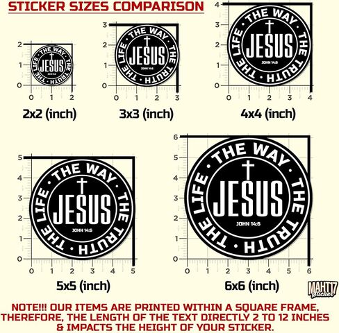 (3Pcs-2") Jesus The Way The Truth Sticker Inspirational Christian Faith Religious Bible Verse Waterproof Die-Cut Vinyl Sticker for Kindle, Laptop, Water Bottles, Phone Decal Gifts 2 Inches in Kuwait