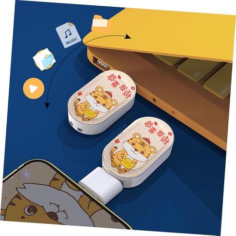 NUOBESTY 64gb USB Flash Drive Portable Flash Memory Stick Tiger Zodiac Design Festive Pen Drive for Computer Accessories in Kuwait