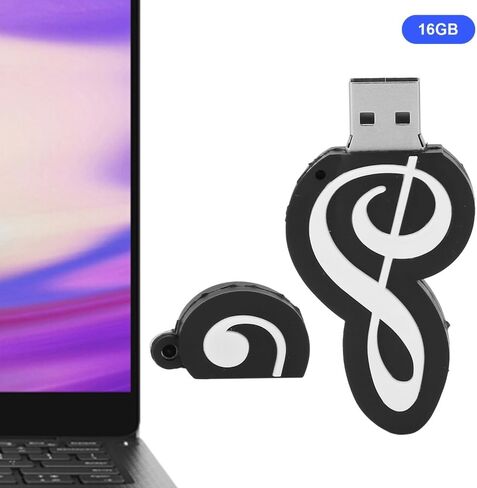 محرك أقراص فلاش USB 2.0 سعة 16 جيجابايت - قرص U بتصميم مذكرة موسيقية جديدة لتخزين البيانات ونقلها، والتوصيل والتشغيل لنظام التشغيل Windows والأنظمة الأخرى in Kuwait