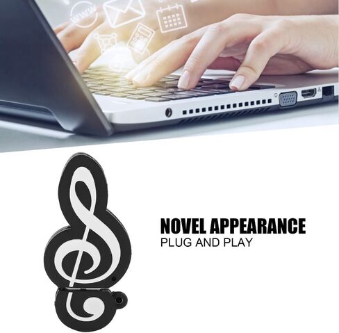 محرك أقراص فلاش USB 2.0 سعة 16 جيجابايت - قرص U بتصميم مذكرة موسيقية جديدة لتخزين البيانات ونقلها، والتوصيل والتشغيل لنظام التشغيل Windows والأنظمة الأخرى in Kuwait