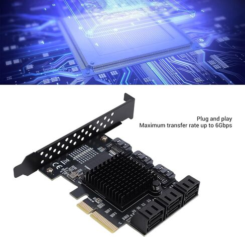 بطاقة توسيع Zunate PCIE 4X إلى 9 منافذ 3.0، محول القرص الصلب PCI Express GEN3 بسرعة 6 جيجابت في الثانية مع تقنية NCQ AHCI، لأنظمة 10 11 2003 in Kuwait