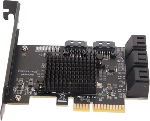 Yinhing 8 Port Card Pcie Controller Ex 8 Port Expansion Card PCI E إلى 3.0 يدعم نظام التمهيد القابل للتبديل السريع المتوافق مع تصميم يربك قصير in Kuwait