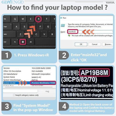 استبدال بطارية AP19B8M لجهاز Acer Swift 3 SF314-59 Porsche Design Book RS AP714-51GT TravelMate P4(TMP414-51) Spin P4 TMP414RN P614-52 Chromebook CB317-1H Series 11.61V 55.97Wh 4821mAh in Kuwait