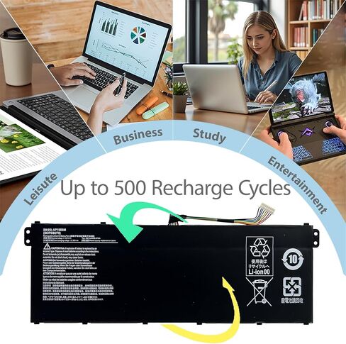 استبدال بطارية AP19B8M لجهاز Acer Swift 3 SF314-59 Porsche Design Book RS AP714-51GT TravelMate P4(TMP414-51) Spin P4 TMP414RN P614-52 Chromebook CB317-1H Series 11.61V 55.97Wh 4821mAh in Kuwait