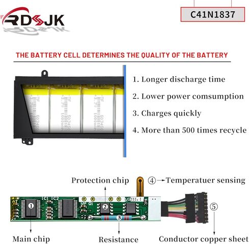 C41N1837 Laptop Battery for Asus ROG Zephyrus GA502DU GA502GU GA502IV GU502DU GU502GU GU502GW GU502GV GU502LV GU502LW GU502LU GU532GU GU532GV GX502GV GX502GW GX532GV GX532GW 0B200-03380100 15.4V 76Wh in Kuwait