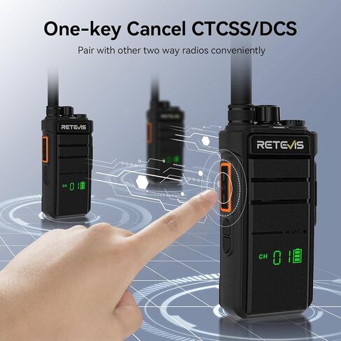 Retevis RB26H Walkie Talkies Bulk Size with Earpiece,Business Two-Way Radios Long Range,21-Hours Rechargeable,Hidden Display,NOAA,USB-C,GMRS Repeater Capable,2 Way Radio for Warehouse Retail(20 Pack) in Kuwait