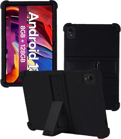 Case for Fusion5 F202 10.1 Inches Tablet 2025 New,WUNIAK Shock Proof Lightweight Stand Rubber Shell Protective Cover,Kids Friendly Soft Silicone Adjustable Stand Cover,Black in Kuwait