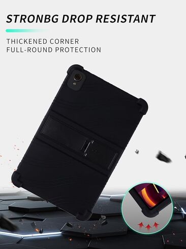 Case for Fusion5 F202 10.1 Inches Tablet 2025 New,WUNIAK Shock Proof Lightweight Stand Rubber Shell Protective Cover,Kids Friendly Soft Silicone Adjustable Stand Cover,Black in Kuwait